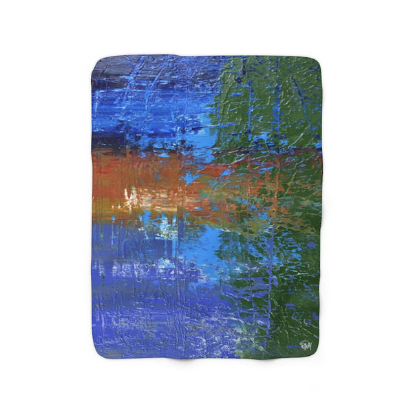 Abstract Sunset Sherpa Fleece Blanket