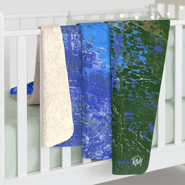 Abstract Sunset Sherpa Fleece Blanket