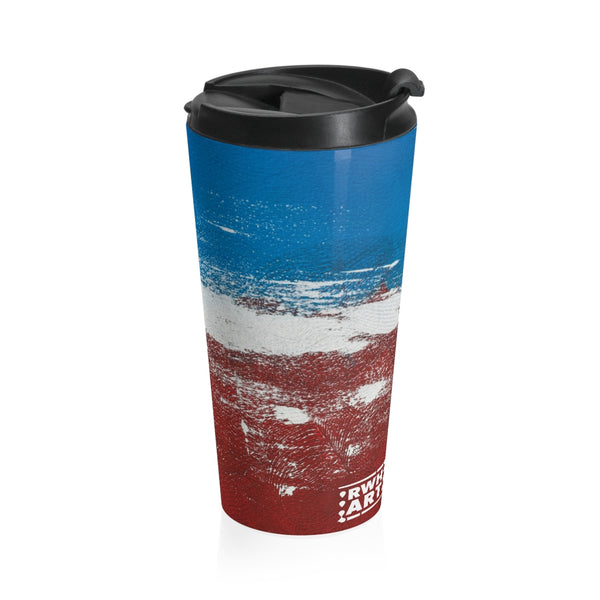 Stainless Steel Travel Mug “Blue white red”