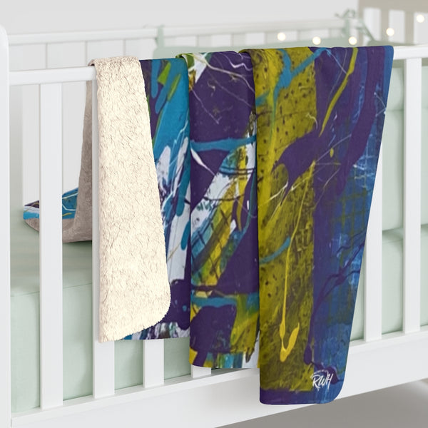 Running Crazy  Sherpa Fleece Blanket