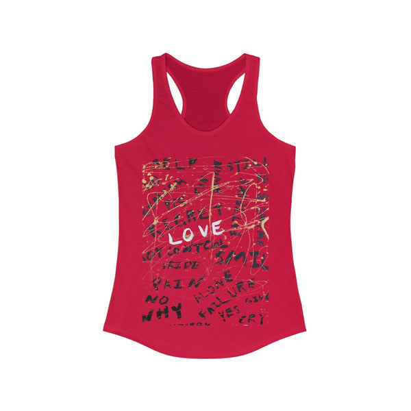 Women's Racerback Tank "Love Conquers All"