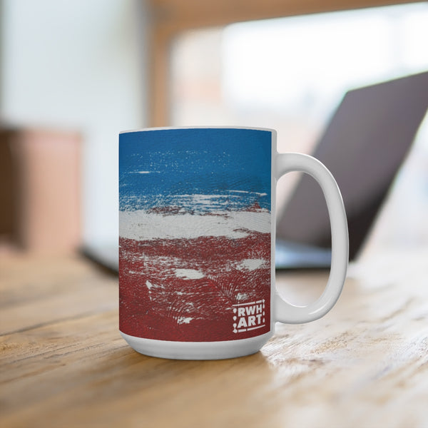 Ceramic Coffee Mug "Blue White Red"