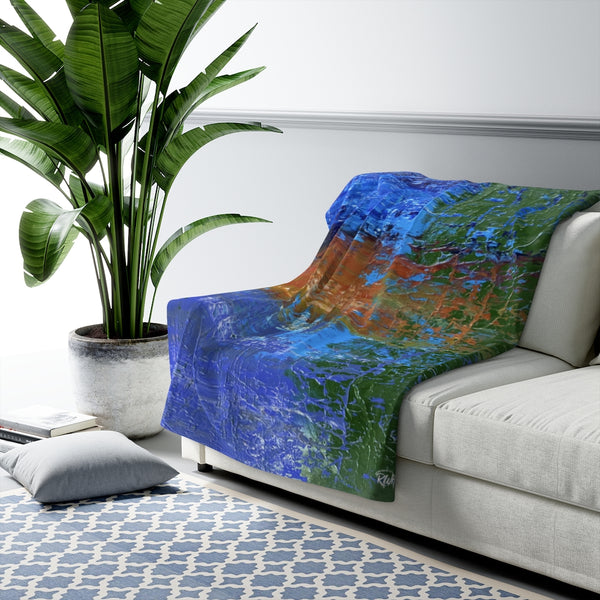 Abstract Sunset Sherpa Fleece Blanket