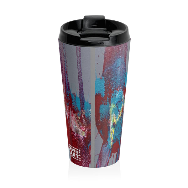 Travel Mug — Grey 'Running Swipe' Stainless Steel Tumbler