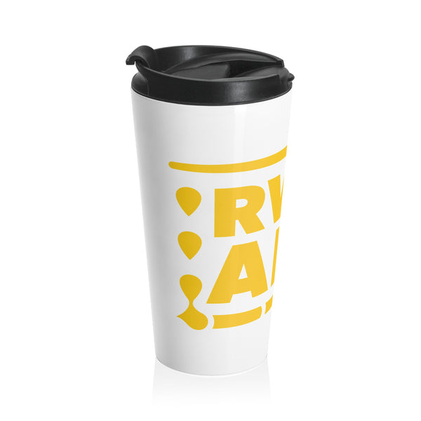 Travel Mug — Gold RWH Art Logo Stainless Steel Tumbler