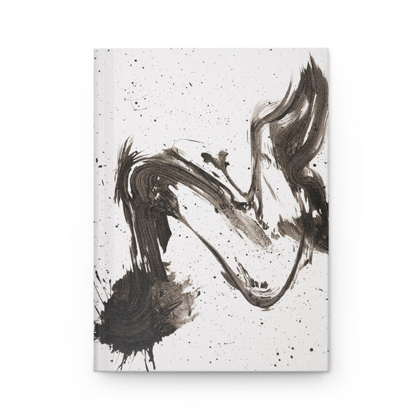 Hardcover Journal — 'Black & White Abstract' Lined Notebook with Abstract Design