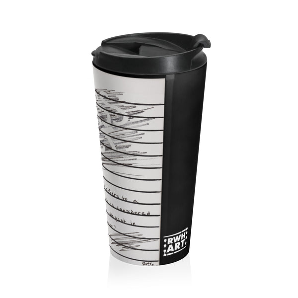 Travel Mug — Black & White "Class Act" Design Stainless Steel Tumbler