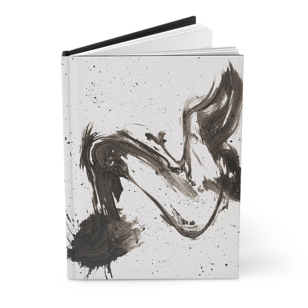 Hardcover Journal — 'Black & White Abstract' Lined Notebook with Abstract Design