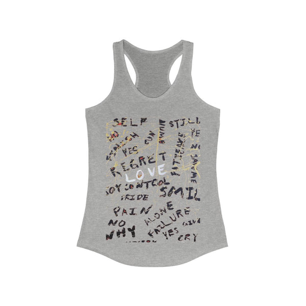 Women's Racerback Tank "Love Conquers All"