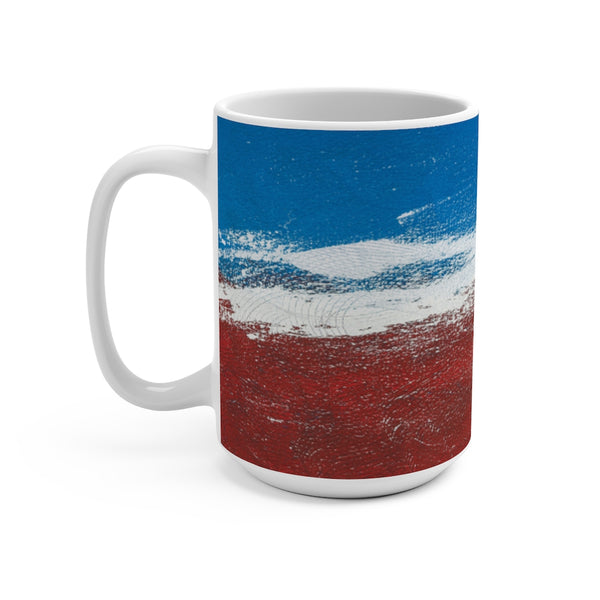 Ceramic Coffee Mug "Blue White Red"
