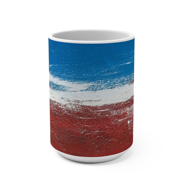 Ceramic Coffee Mug "Blue White Red"